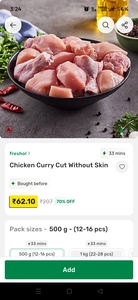 fresho! >

Chicken Curry Cut Without Skin
