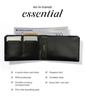 Grab - Mokobara Men & Women Travel Black Genuine Leather RFID  Document Holder