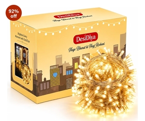 DesiDiya® 35 Feet Long LED Power Pixel Serial String Light, 360 Degree Light in Bulb | Copper Led Pixel String Light for Home  Decoration, Diwali, Christmas (Warm White) Pack of 1