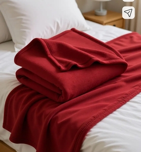 BSB HOME Solid Double Fleece Blanket for  Heavy Winter (Polyester, Red)