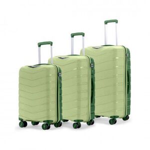 LAttitude By Provogue Axis Set of 3 Trolley Bags Polypropylene Hard Suitcase, 8 Spinner Wheels, 3-Pocket Convipack, 