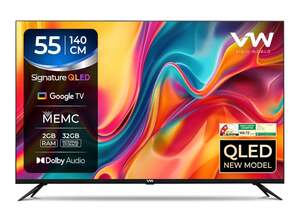 VW VISIO World 140 cm (55 Inches) SmartChioce Pro Series 4K Ultra HD Smart QLED Google TV VW55GQ2
