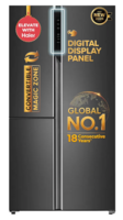Haier Smart Choice 598 L 3 Star Frost Free Expert Inverter 3-Door Side by Side Refrigerator (HRT-683GK, Graphite Black, Magic Convertible, Deo Fresh Technology, 2026 Model)