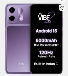 HMD Vibe2 5G (4GB RAM + 128GB Storage) – Cosmic Lavender 
