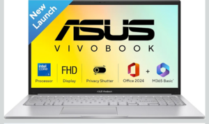 ASUS Vivobook 15 (2026),Intel Core 3 100U,(i3-14th Gen),Intel iGPU,8GB RAM,512GB SSD,FHD,15.6"(39.6 cm),Windows 11,M365 Basic(1Y),Office 2024,Cool Silver,1.7 Kg,X1504VAP-IN005WS,Thin & Light Laptop