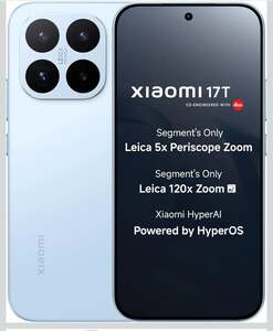 XIAOMI 17T (Blue, 12GB+256GB)|Flagship Leica Cameras|Leica UltraPure Optics|Segment Best Leica 5X Optical Zoom|120X AI Zoom