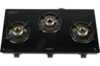 Havells GEOSLIM JUMBO Gas stove |3 Heavy Duty Forged Brass Burner|6 mm Toughened Glass|Premium Valves|Removable Drip Tray|Soft Touch Knobs|5 year Warranty on Burners, Glass & Valves by Havells (Black)