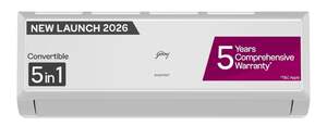 Godrej 1.5 Ton 3 Star| Inverter Split AC | 5-in-1 Convertible Cooling | 5 Year Comprehensive Warranty