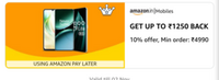 Amazon | Mobiles: GET UP TO ₹1250 BACK
10% offer, Min order: ₹4990