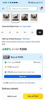 LOOOT 98% on Men Formal Black Genuine Leather Reversible Belt on Flipkart HRX BRAND - 100% WITH Super coin 
https://dl.flipkart.com/s/QEplEWNNNN