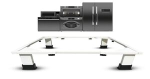 Instamart - Smart Shelter Washing Machine Stand (Fully Automatic, Adjustable Metal, Without Wheels, White) 