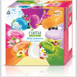 Fiama Gel Bar Mega Celebration Pack 1kg (125g Pack of 8) | 8 Unique Soap Variants | Moisturised Skin with 30% Smoothing Body Serum | Bathing Soap Gift Set for Women & Men | All Skin Types